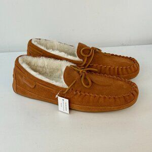 Men's Size 10D Coach Slipper Fleece Shearling Khaki Moccasin - CC743